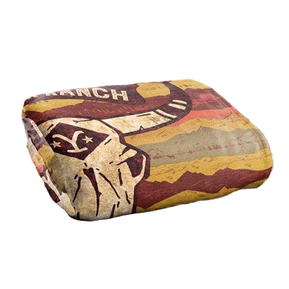 Multicoloured - Back - Yellowstone Silky Skull Supersoft Blanket