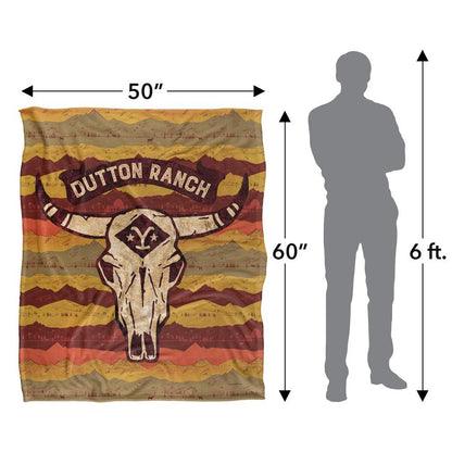 Multicoloured - Pack Shot - Yellowstone Silky Skull Supersoft Blanket
