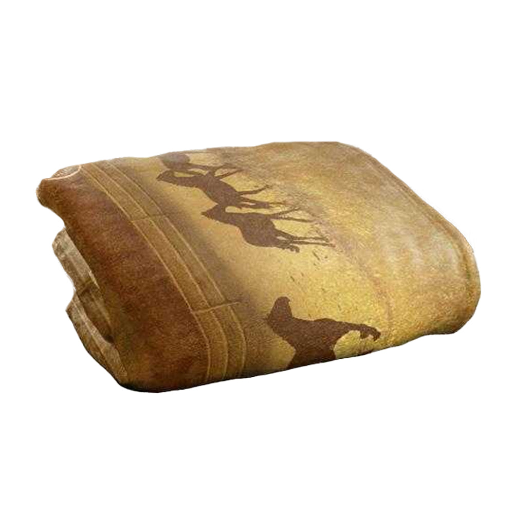 Multicoloured - Back - Yellowstone Dutton Ranch Silky Horse Rider Supersoft Blanket
