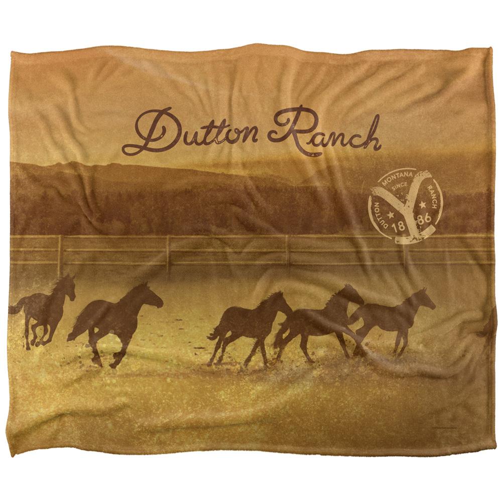 Multicoloured - Front - Yellowstone Dutton Ranch Silky Horse Rider Supersoft Blanket