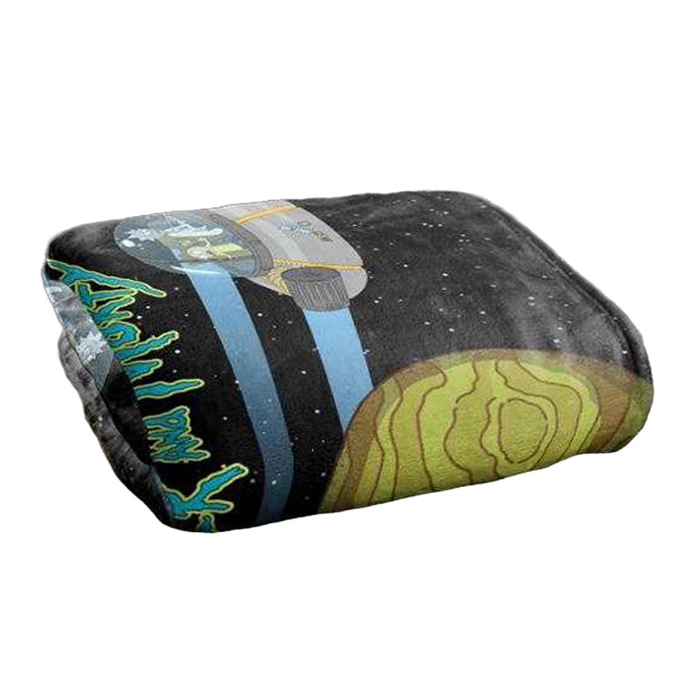 Black-Multicoloured - Back - Rick And Morty Silky Space Supersoft Blanket