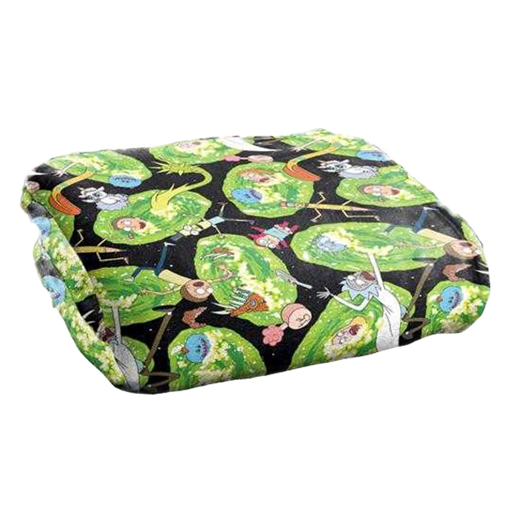 Black-Green - Back - Rick And Morty Portal Mayhem Silky Supersoft Blanket
