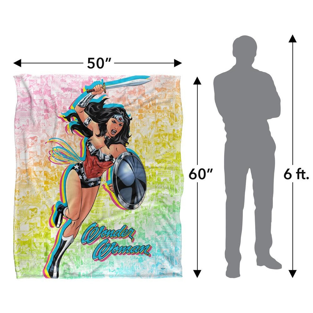 Multicoloured - Lifestyle - Wonder Woman Silky Comic Supersoft Blanket