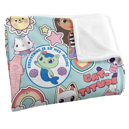 Multicoloured - Back - Gabby´s Dollhouse Silky Cat Supersoft Blanket