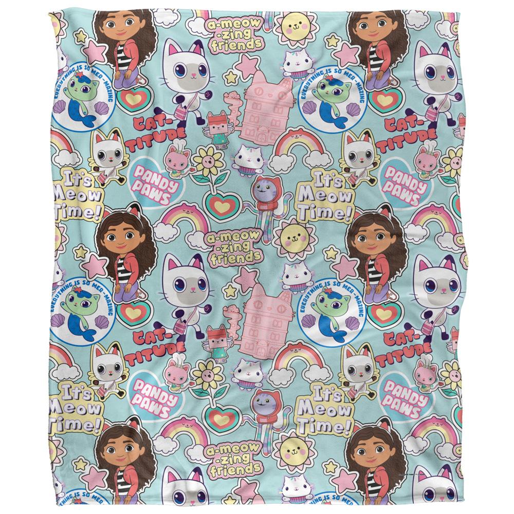 Multicoloured - Front - Gabby´s Dollhouse Silky Cat Supersoft Blanket