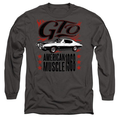Charcoal - Front - Pontiac Unisex Adult GTO Flames Long-Sleeved T-Shirt