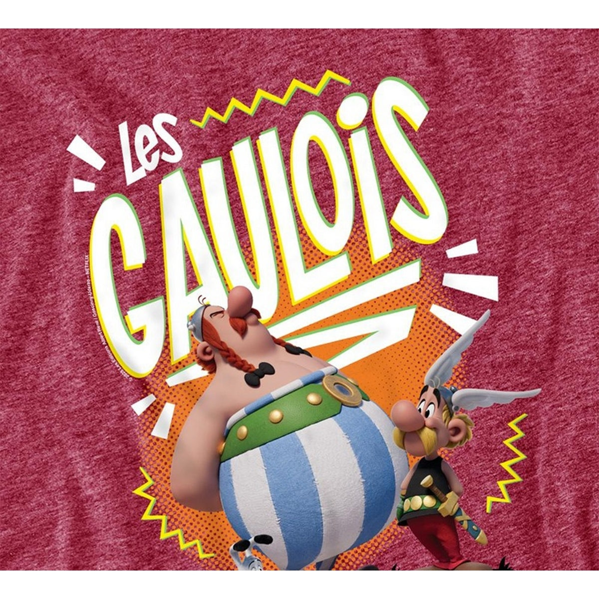 Heather Red - Side - Asterix Unisex Adult The Heroic Gauls Heather T-Shirt