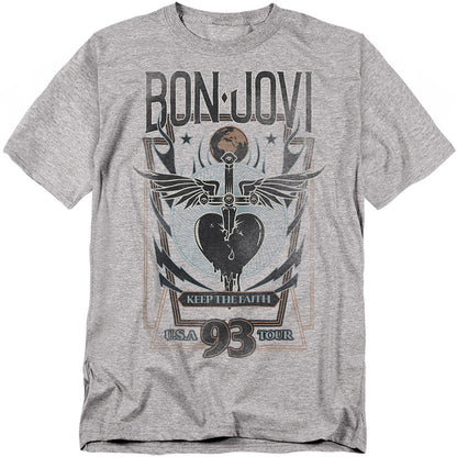 Athletic Heather - Front - Bon Jovi Unisex Adult Keep The Faith T-Shirt