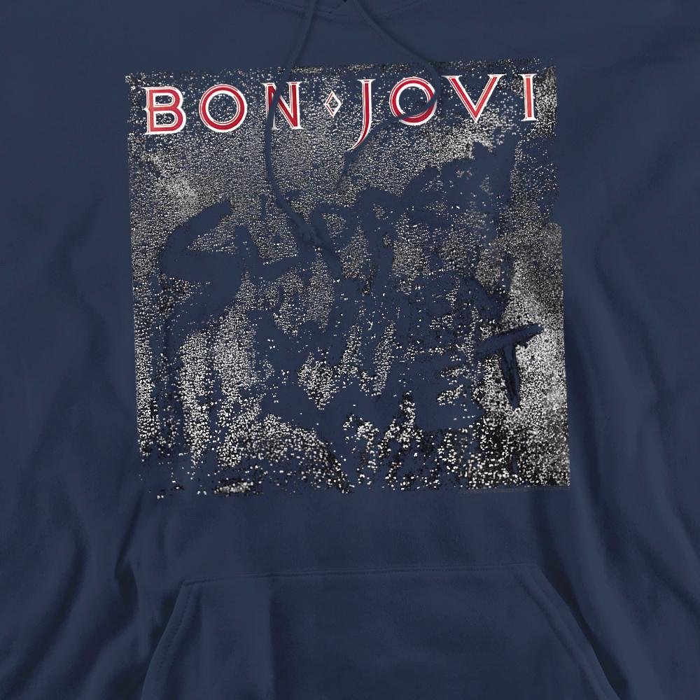 Navy - Side - Bon Jovi Unisex Adult Slippery Cover Hoodie