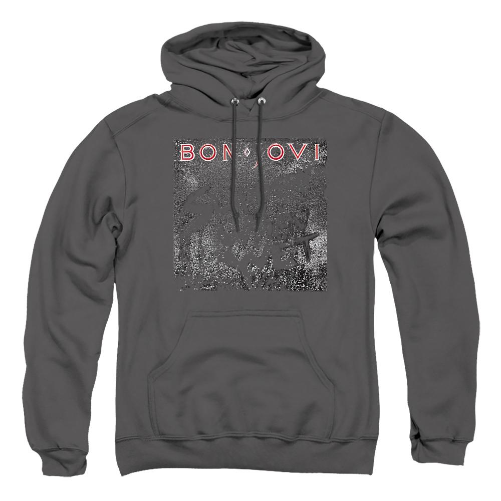Charcoal - Front - Bon Jovi Unisex Adult Slippery Cover Hoodie