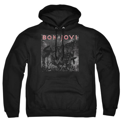 Black - Front - Bon Jovi Unisex Adult Slippery Cover Hoodie