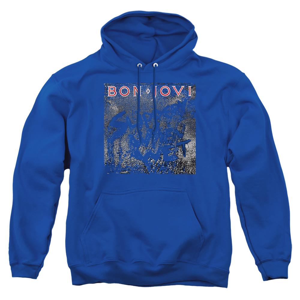 Royal Blue - Front - Bon Jovi Unisex Adult Slippery Cover Hoodie