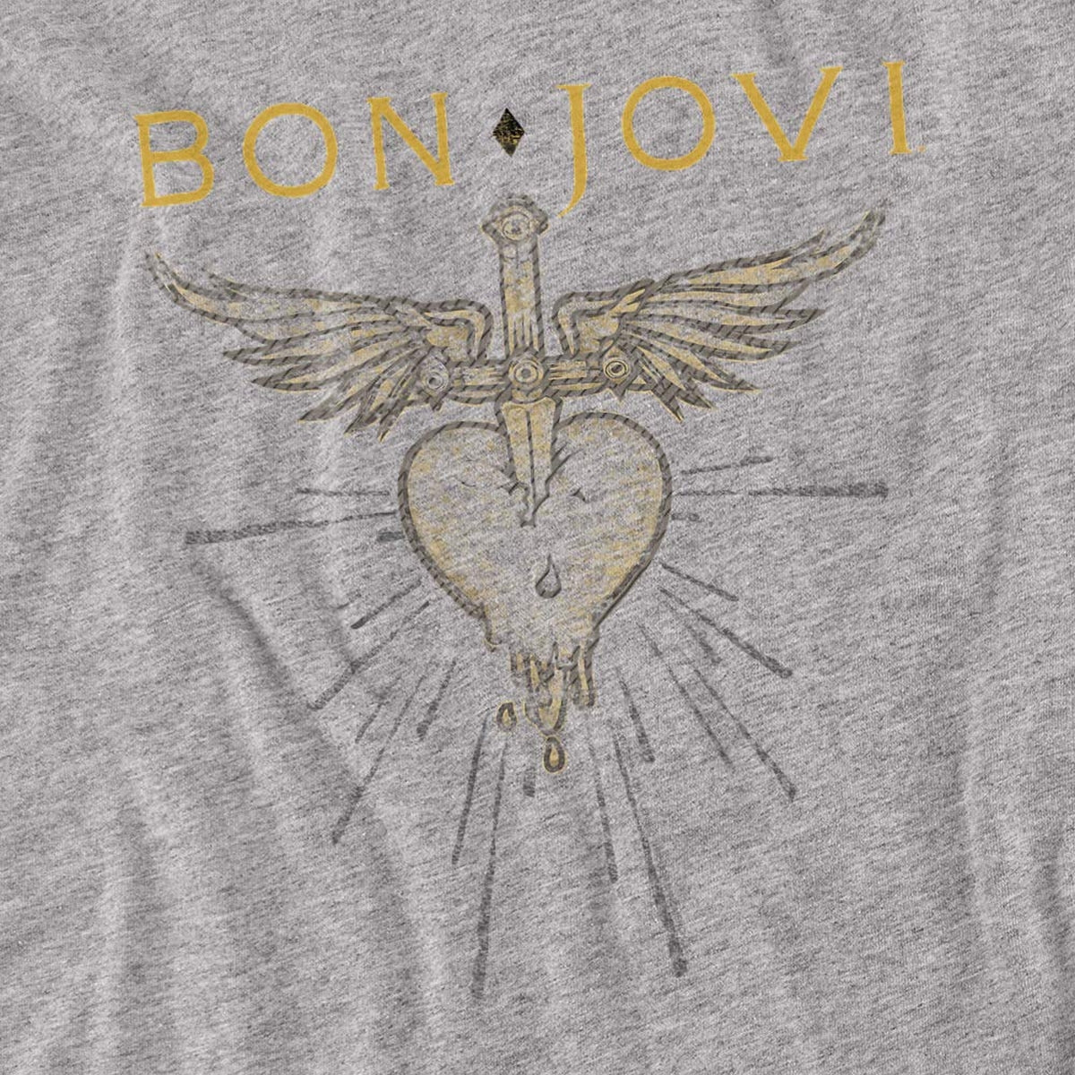 Athletic Heather - Side - Bon Jovi Womens-Ladies Greatest Hits Heather T-Shirt