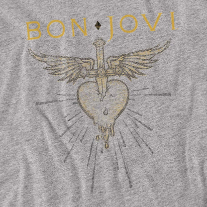 Athletic Heather - Side - Bon Jovi Womens-Ladies Greatest Hits Heather T-Shirt