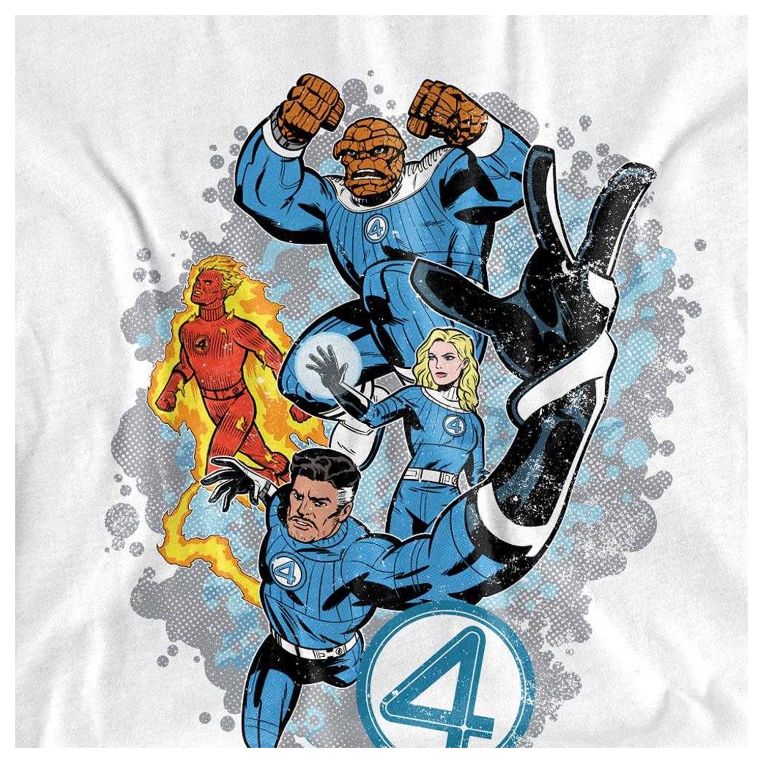 White - Side - Fantastic Four Unisex Adult The First Family Together Long-Sleeved T-Shirt