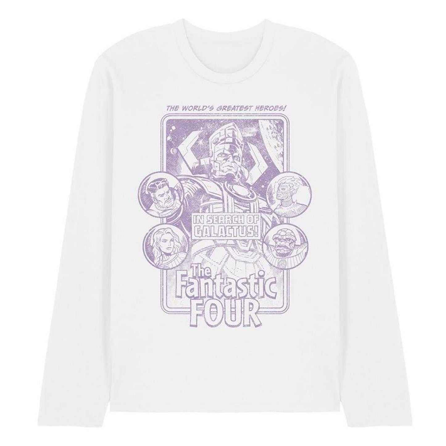 White - Front - Fantastic Four Unisex Adult In Search Of Galactus Long-Sleeved T-Shirt