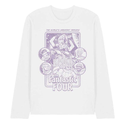 White - Front - Fantastic Four Unisex Adult In Search Of Galactus Long-Sleeved T-Shirt