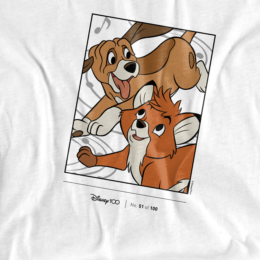 White - Back - The Fox & The Hound Childrens-Kids 100th Anniversary Edition T-Shirt