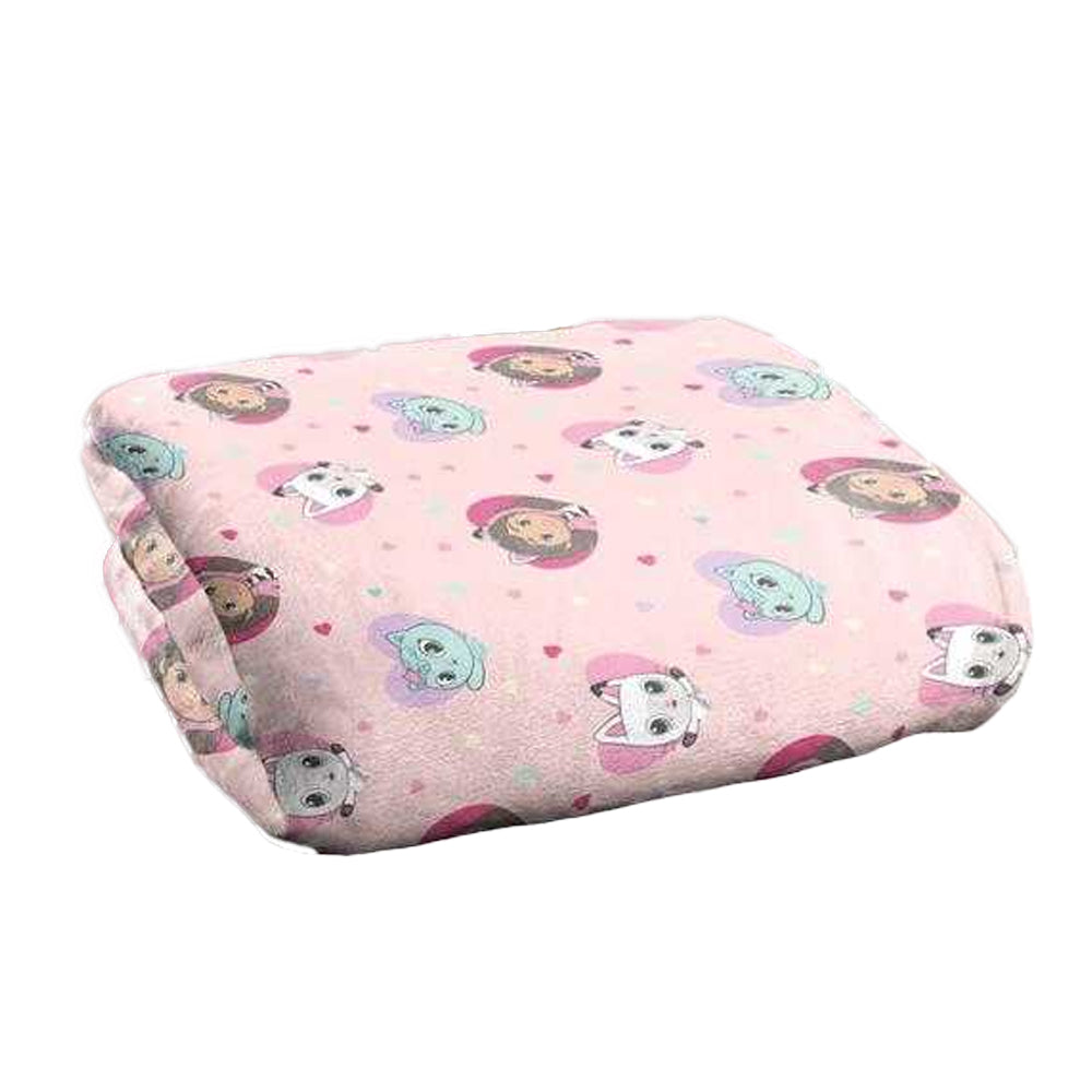 Multicoloured - Back - Gabby´s Dollhouse Silky Hearts Pandy Paws Supersoft Blanket