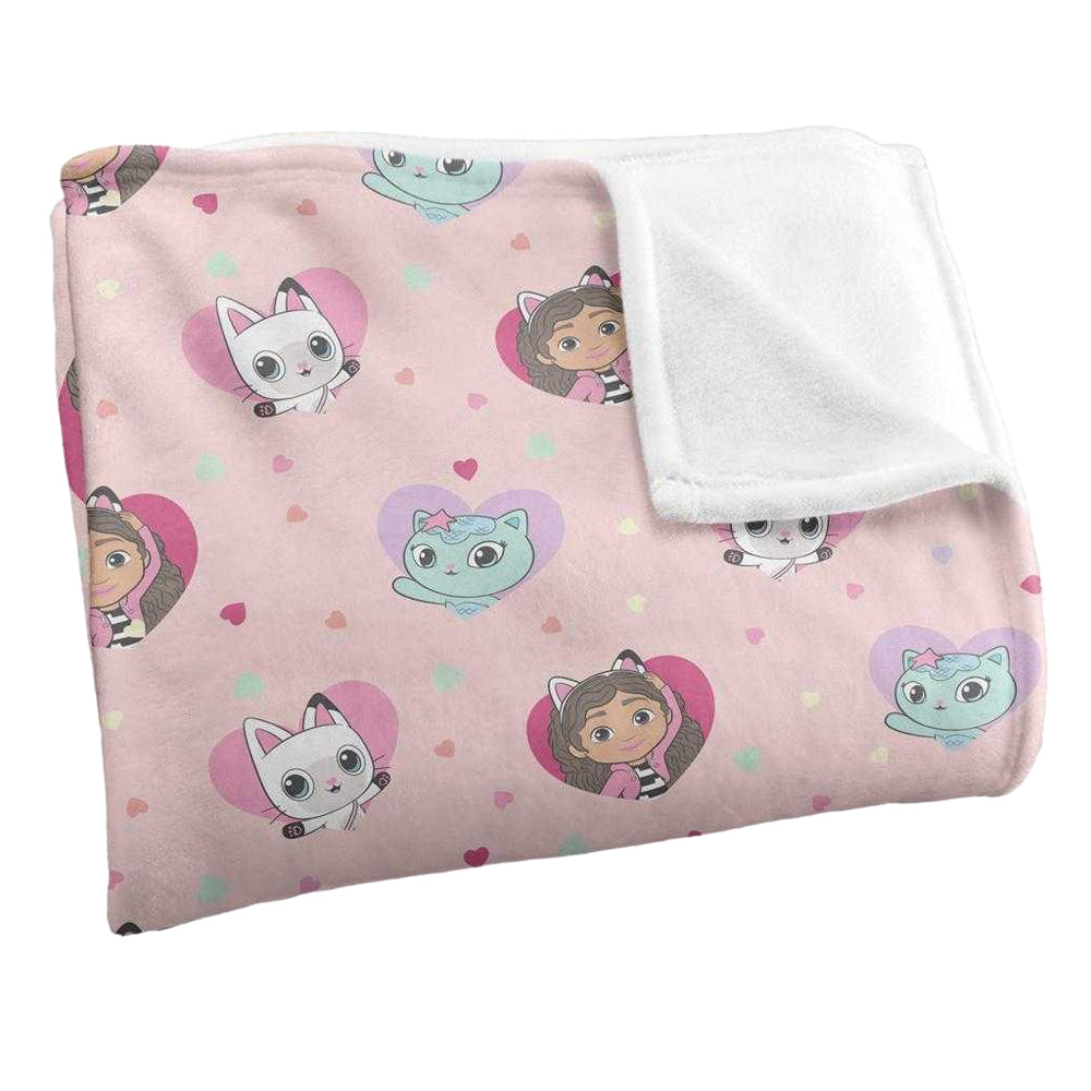 Multicoloured - Side - Gabby´s Dollhouse Silky Hearts Pandy Paws Supersoft Blanket