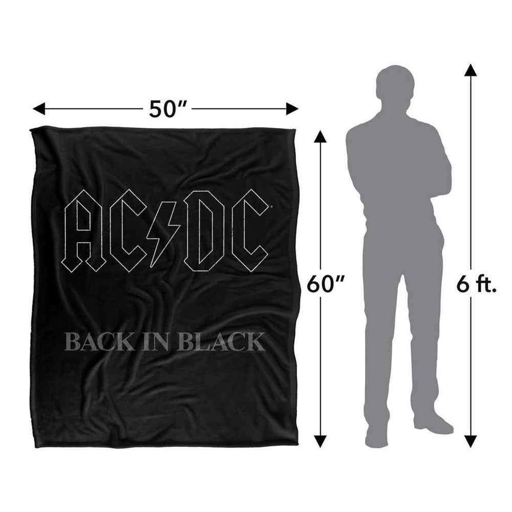Black-Grey - Lifestyle - AC-DC Back In Black Silky Supersoft Blanket