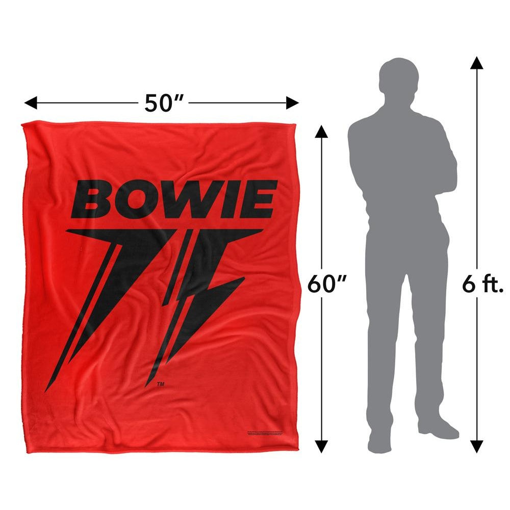 Red-Black - Pack Shot - David Bowie 75 Silky Logo Supersoft Blanket