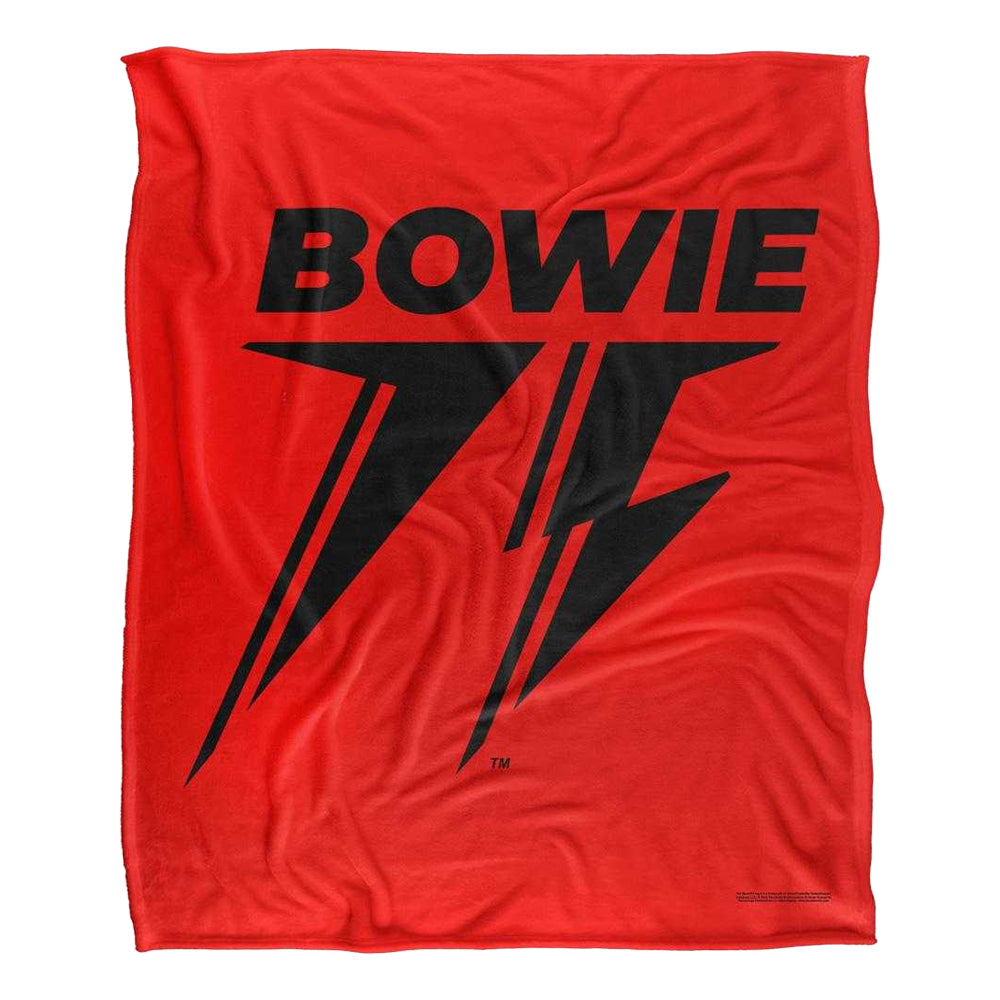 Red-Black - Front - David Bowie 75 Silky Logo Supersoft Blanket
