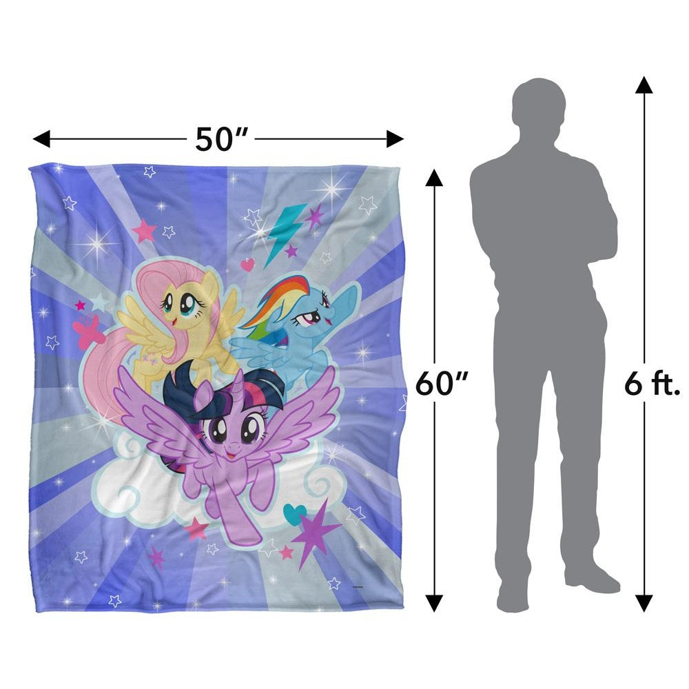 Multicoloured - Pack Shot - My Little Pony Silky Starry Sky Supersoft Blanket