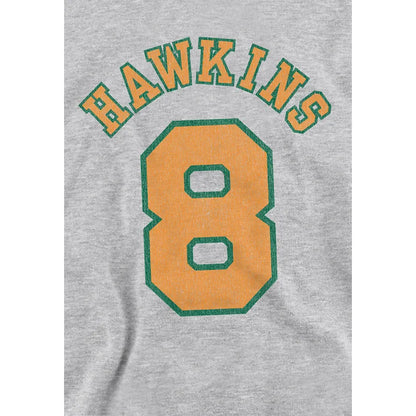 Athletic Heather - Side - Stranger Things Childrens-Kids Hawkins No 8 Hoodie