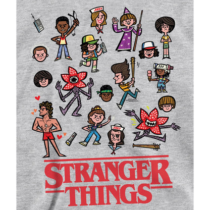 Athletic Heather - Side - Stranger Things Childrens-Kids Cartoon Character Hoodie