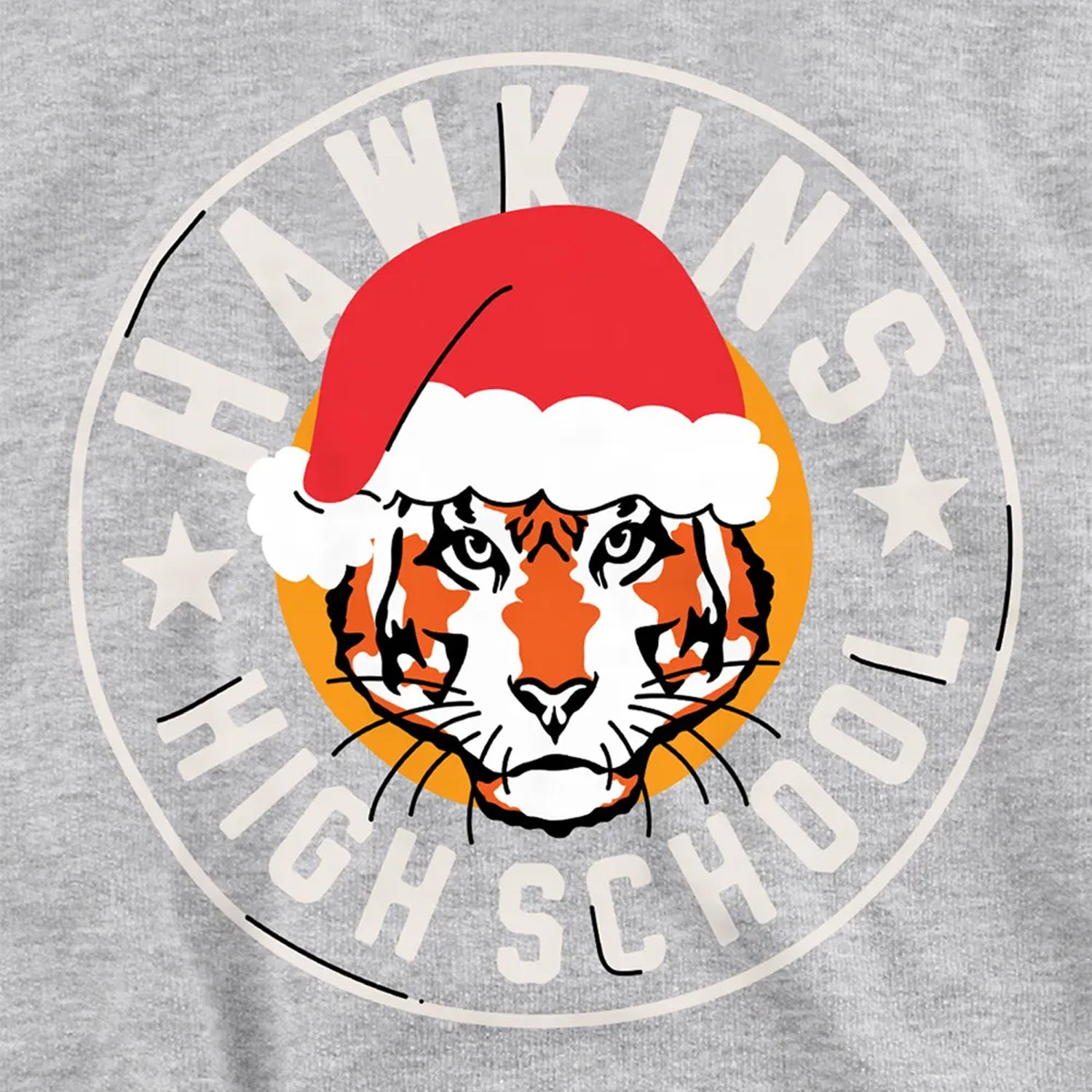 Athletic Heather - Side - Stranger Things Childrens-Kids Hawkins Badge Christmas Hoodie