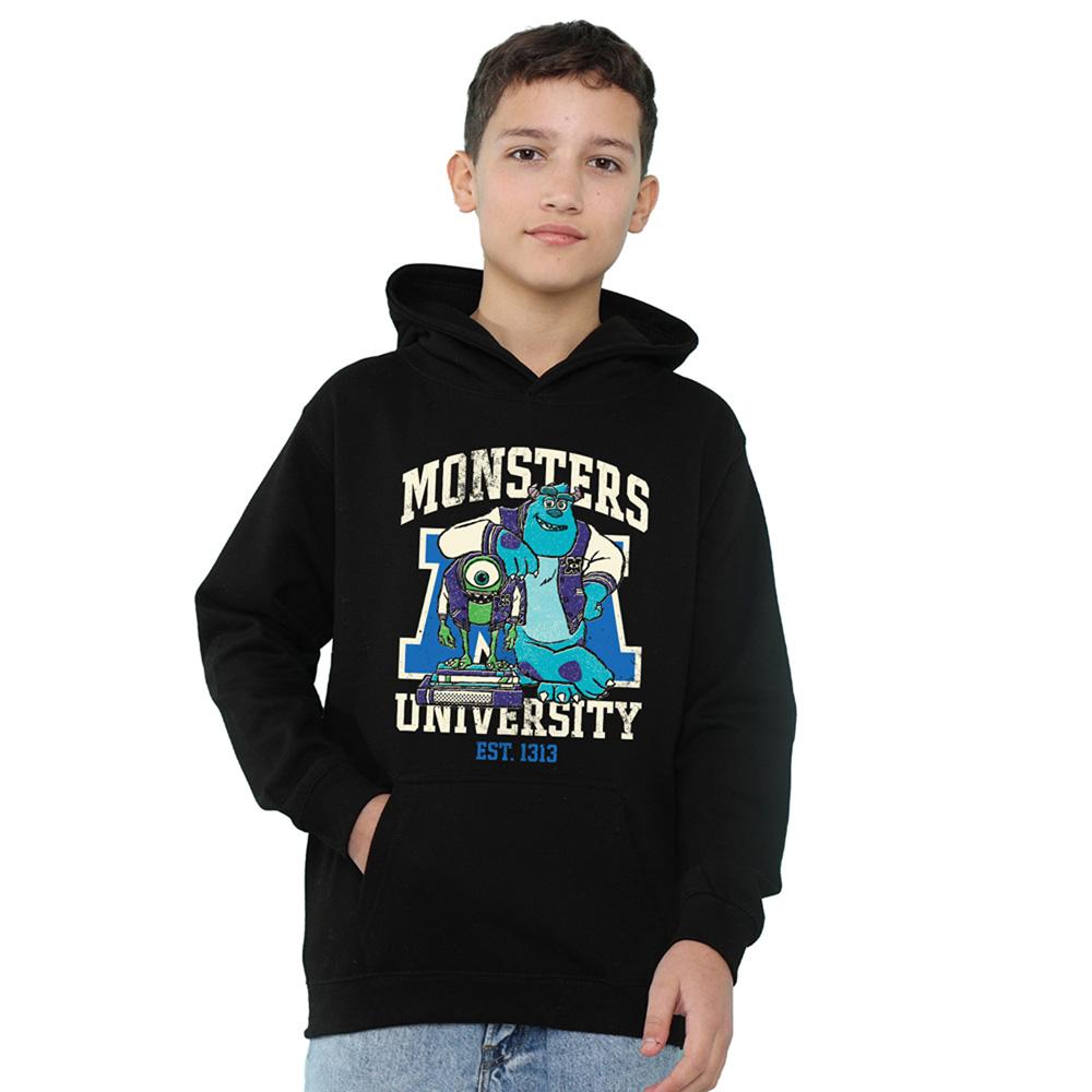 Athletic Heather - Front - Monsters University Childrens-Kids Mike & Sulley Collegic Heather Hoodie