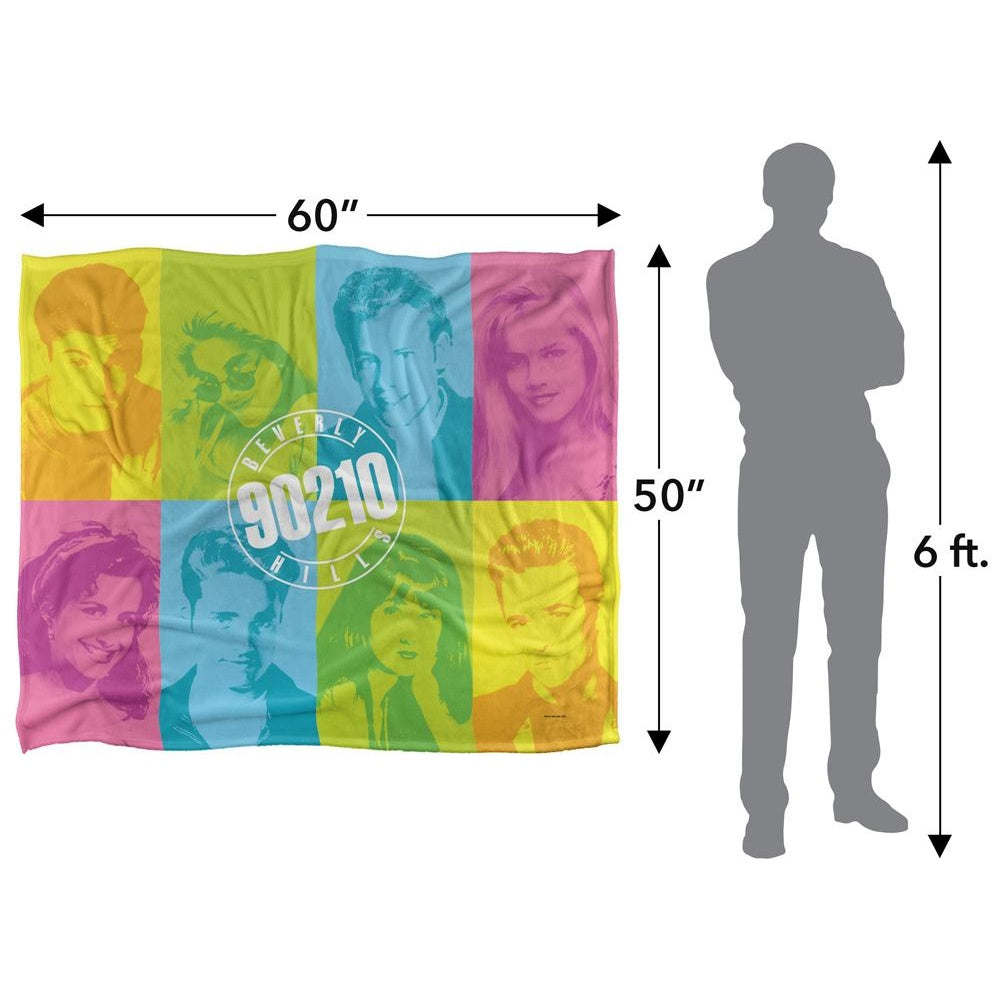 Multicoloured - Pack Shot - Beverly Hills Cop 90210 Silky Colour Block Supersoft Blanket