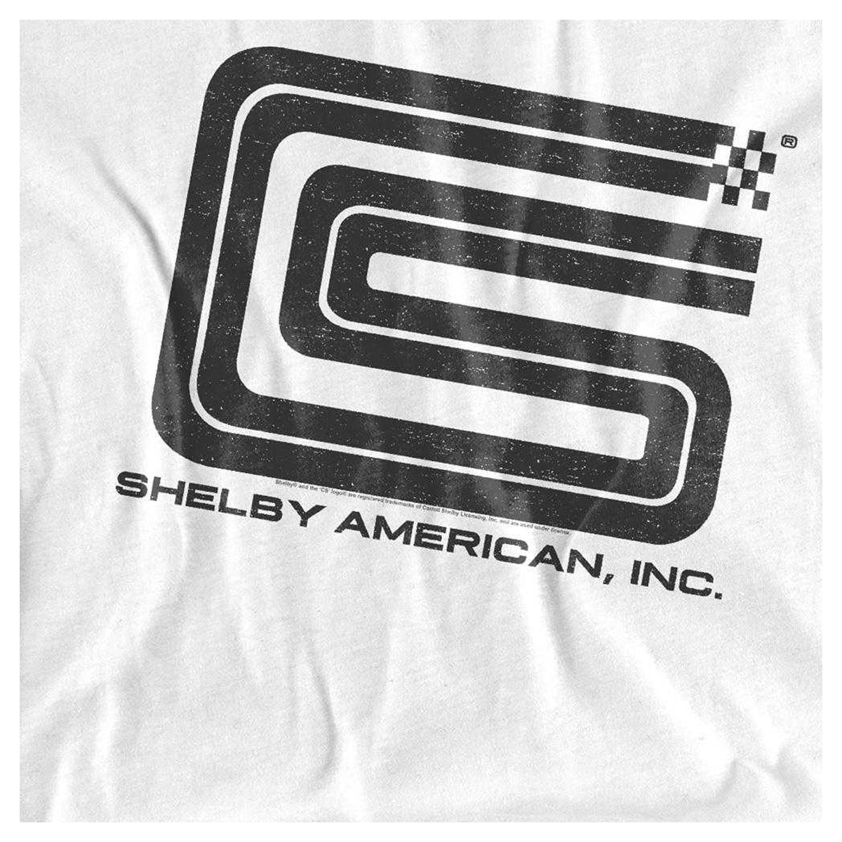 White - Side - Carroll Shelby Unisex Adult Vintage Crew Neck Long-Sleeved T-Shirt