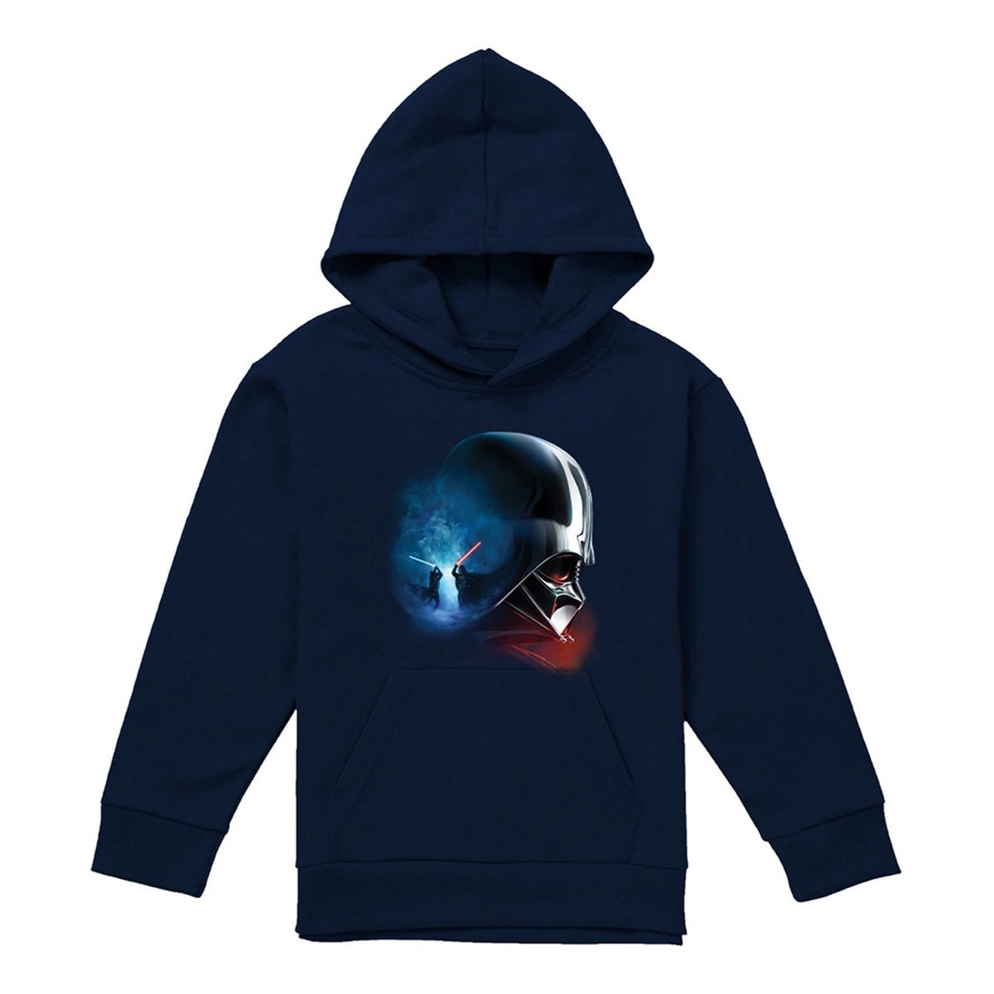 Navy - Front - Star Wars: Obi-Wan Kenobi Childrens-Kids Darth Vader Poster Hoodie