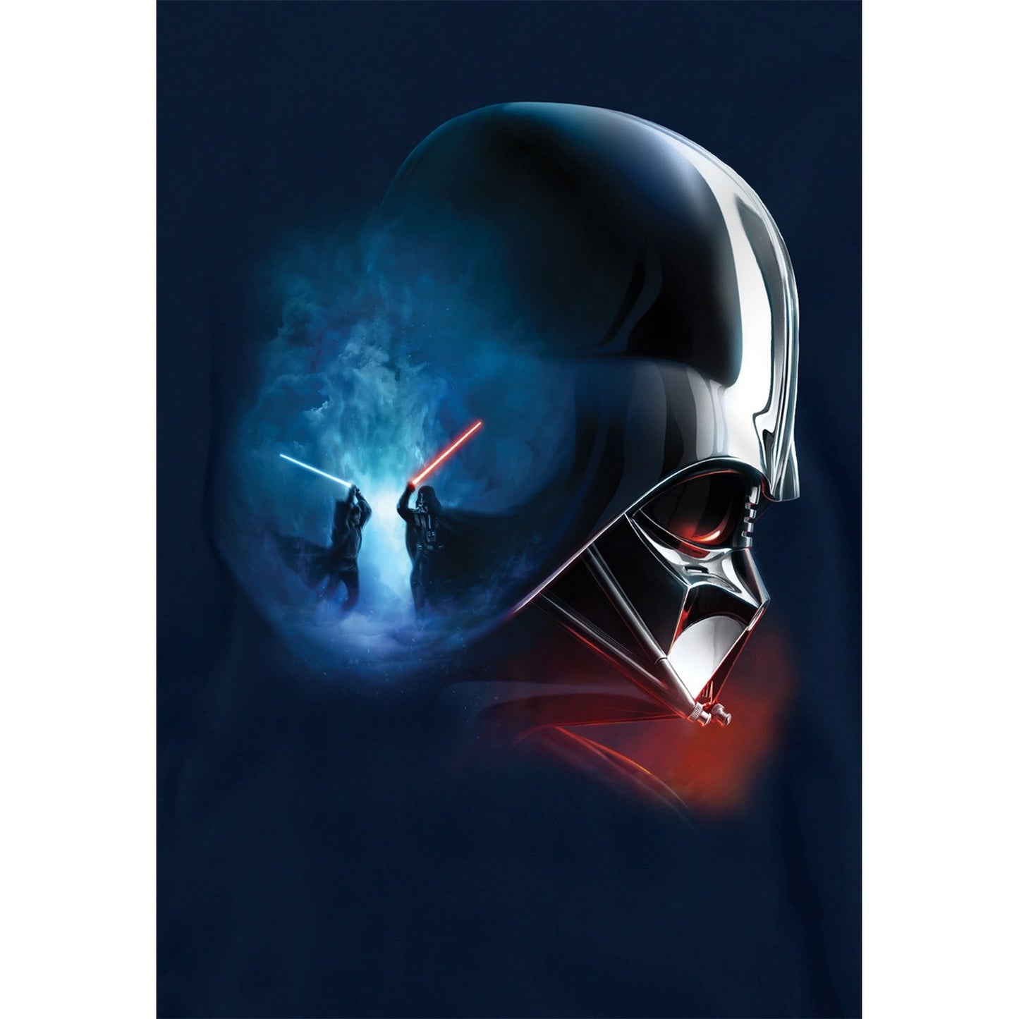 Navy - Side - Star Wars: Obi-Wan Kenobi Childrens-Kids Darth Vader Poster Hoodie
