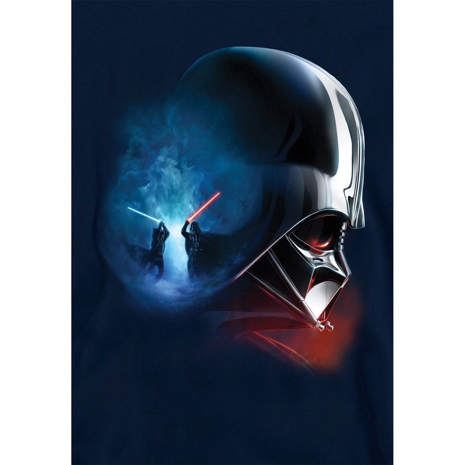 Navy - Side - Star Wars: Obi-Wan Kenobi Childrens-Kids Darth Vader Poster Hoodie