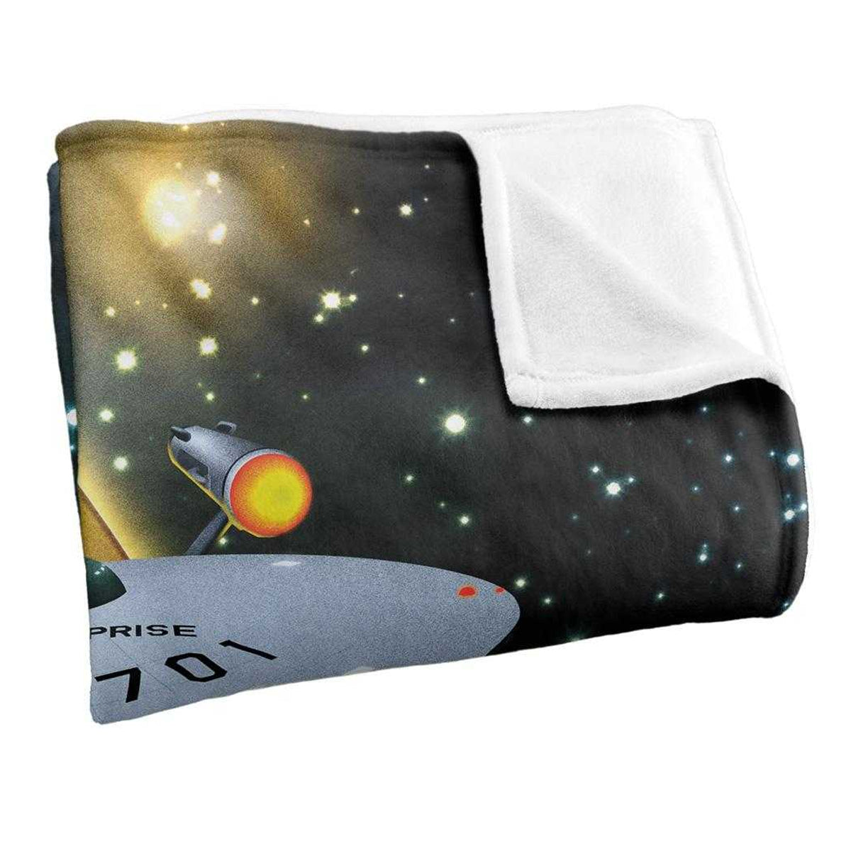 Black-Gold - Side - Star Trek Silky Ship 50th Supersoft Blanket