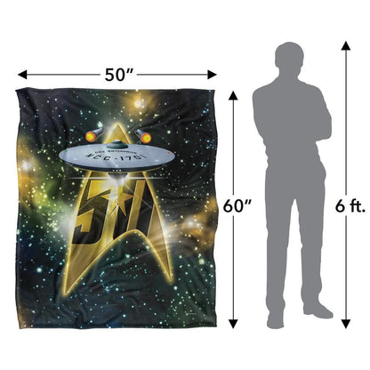 Black-Gold - Pack Shot - Star Trek Silky Ship 50th Supersoft Blanket
