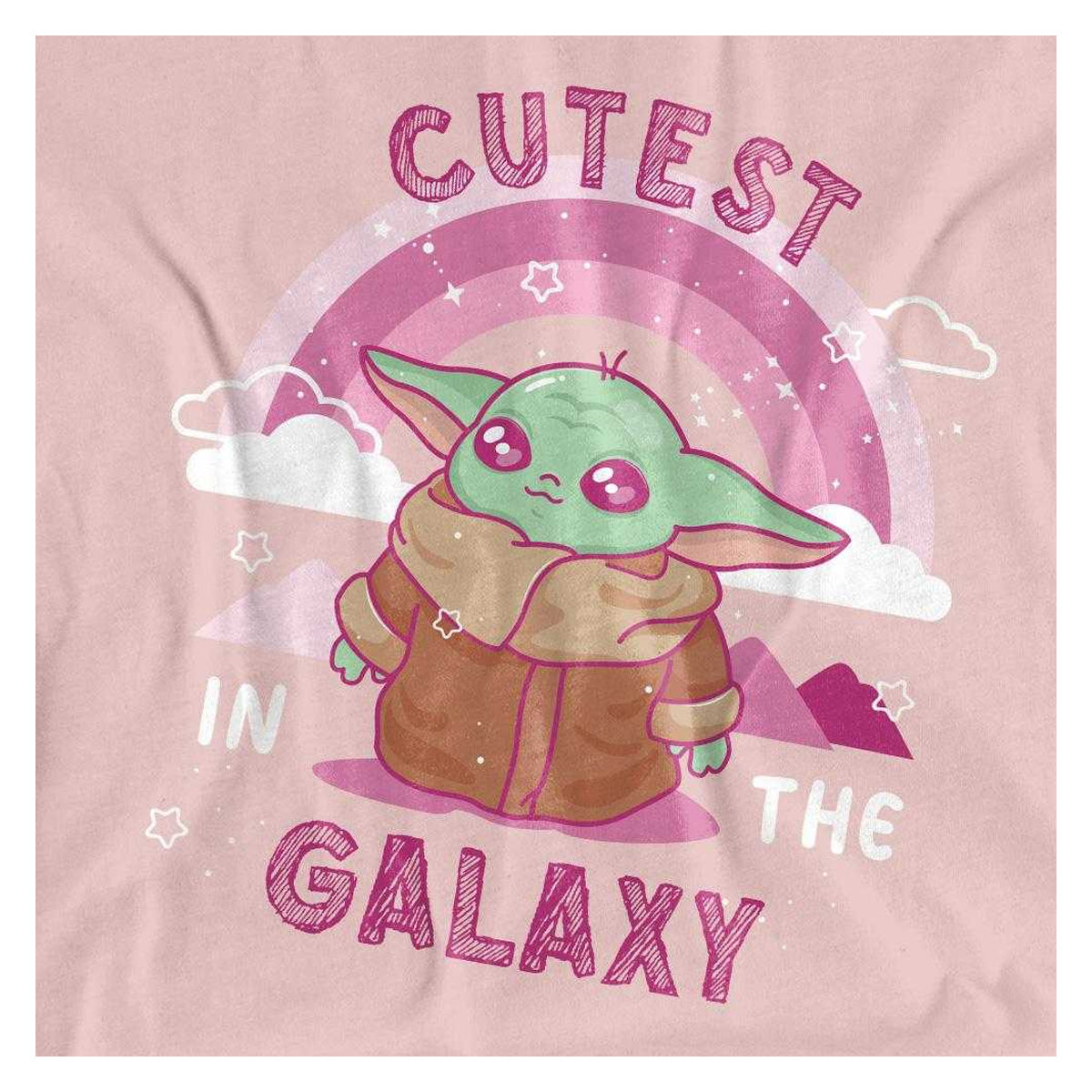 Pink - Side - Star Wars: The Mandalorian Womens-Ladies Cutest In The Galaxy Grogu T-Shirt
