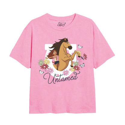 Light Pink - Front - Spirit Girls Forever Lucky Horseshoe T-Shirt