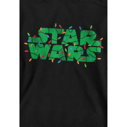 Black - Side - Star Wars Childrens-Kids Christmas Lights Logo Hoodie
