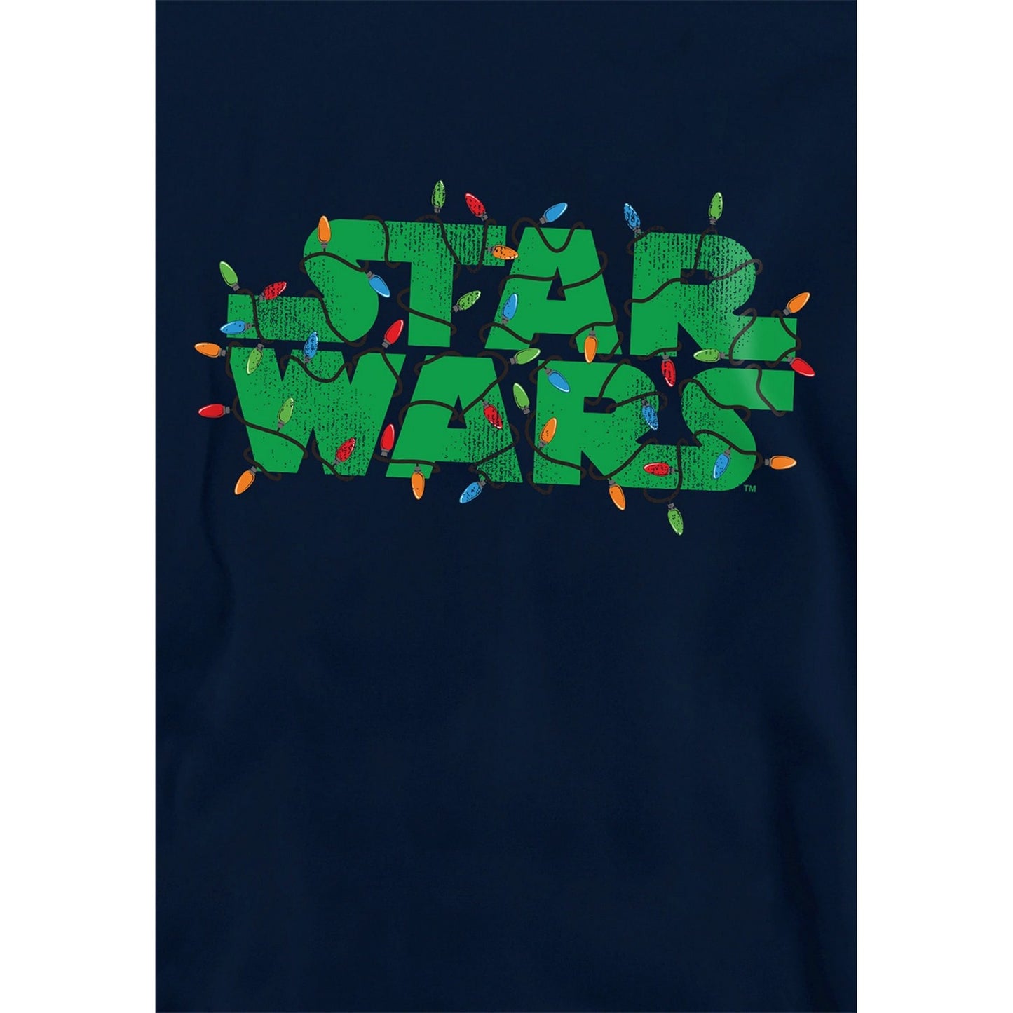 Navy - Side - Star Wars Childrens-Kids Christmas Lights Logo Hoodie