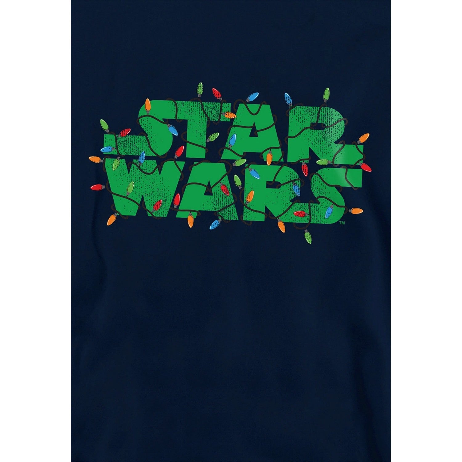 Navy - Side - Star Wars Childrens-Kids Christmas Lights Logo Hoodie
