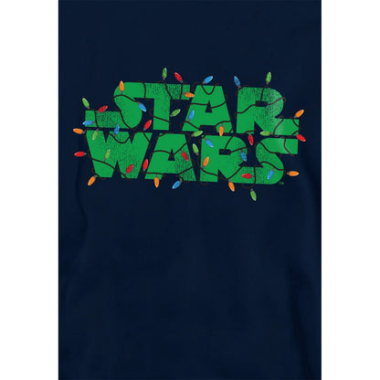 Navy - Side - Star Wars Childrens-Kids Christmas Lights Logo Hoodie