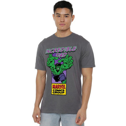Charcoal - Lifestyle - Marvel Comics Mens Incredible Dad Hulk Corner Box Fathers Day T-Shirt