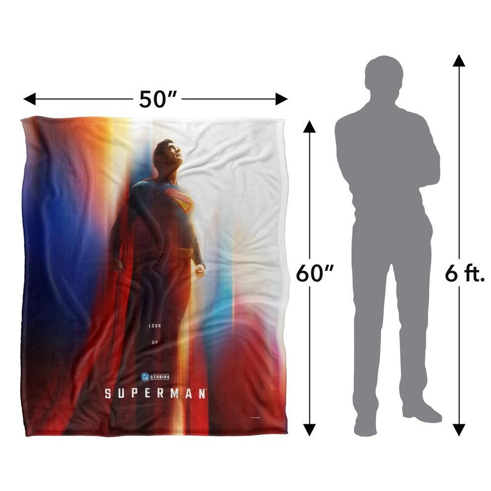 Multicoloured - Pack Shot - Superman Lookup Silky Poster Supersoft Blanket