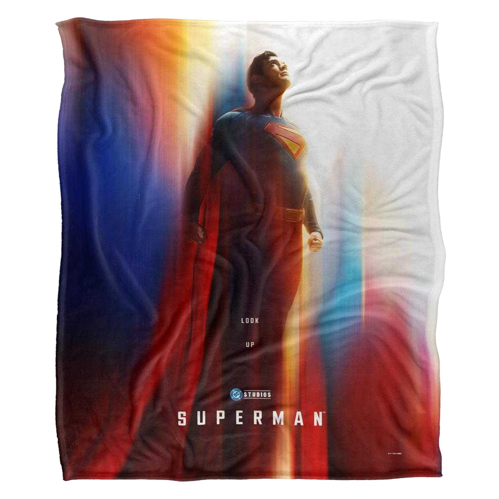 Multicoloured - Front - Superman Lookup Silky Poster Supersoft Blanket