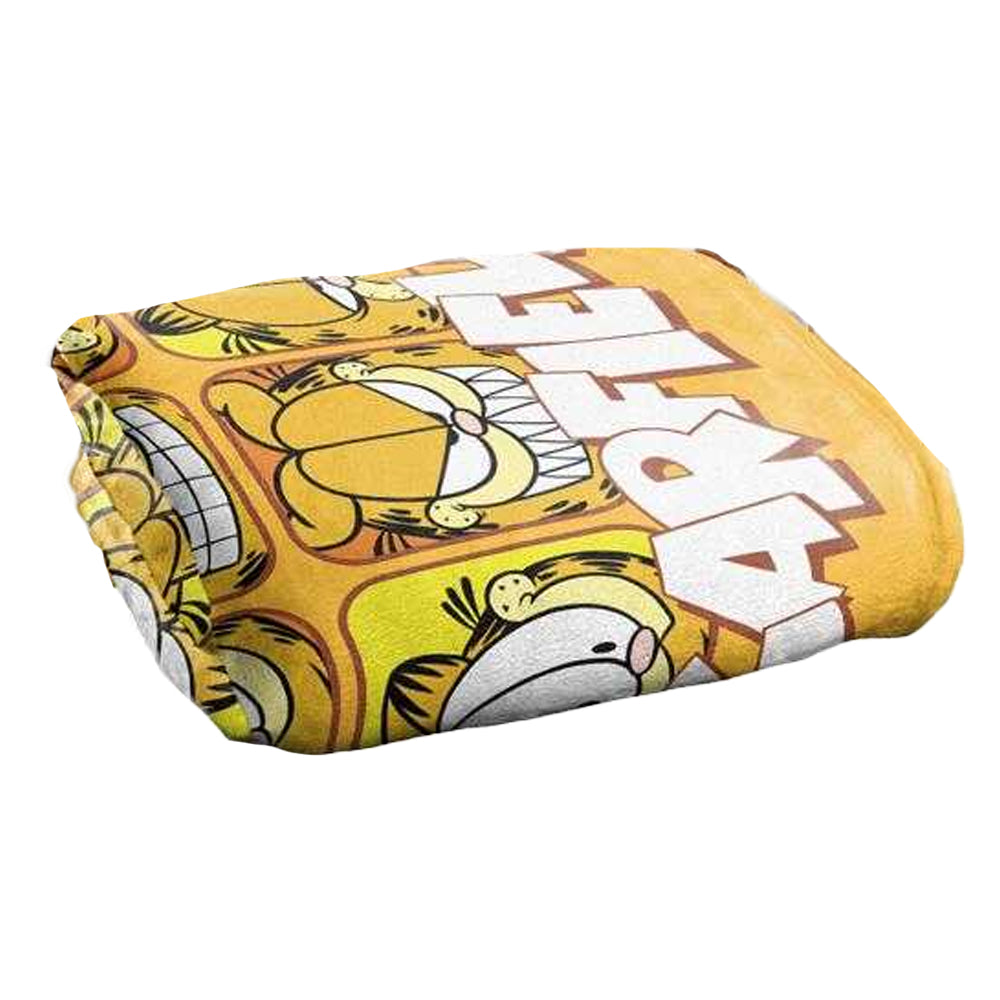 Yellow-White - Back - Garfield Silky Faces Supersoft Blanket