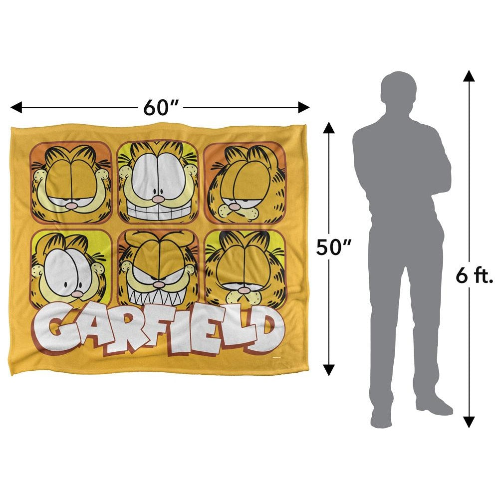 Yellow-White - Pack Shot - Garfield Silky Faces Supersoft Blanket